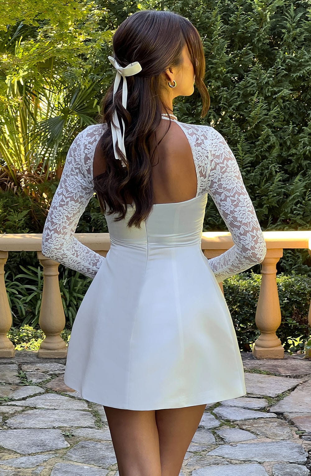 SADIE MINI DRESS IVORY - ELEGANT WEDDING GUEST STYLE