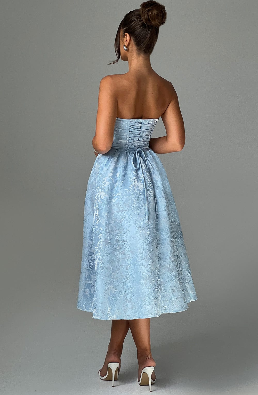 SAOIRSE BLUE MIDI DRESS - BOHO WEDDING GUEST