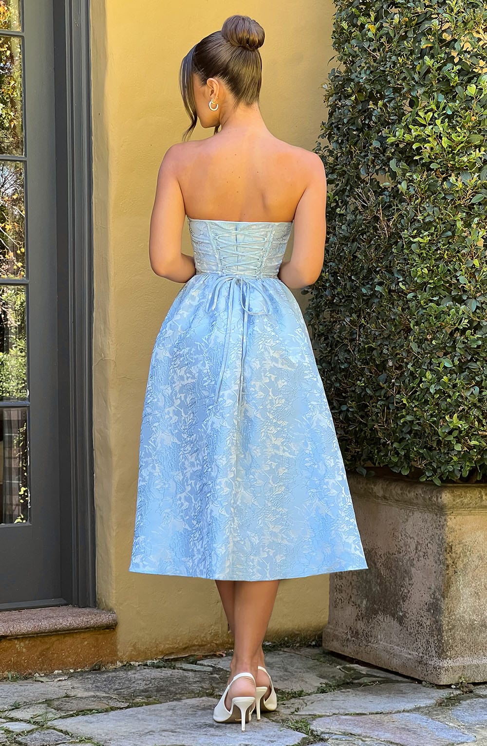 SAOIRSE BLUE MIDI DRESS - BOHO WEDDING GUEST
