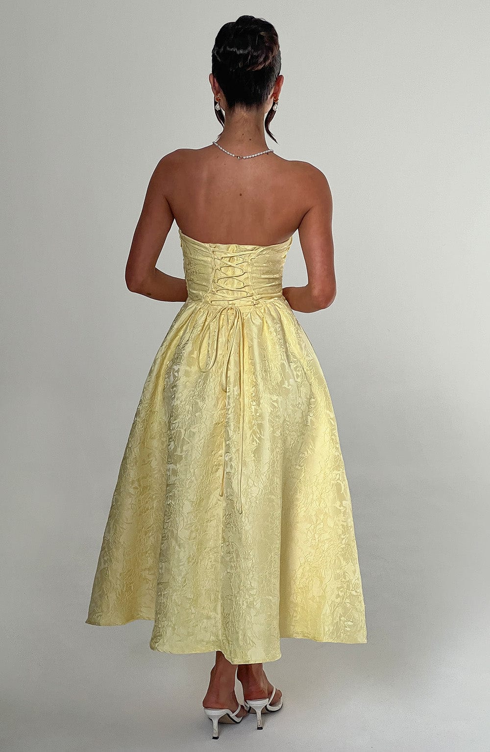 SAOIRSE LEMON MIDI DRESS: ELEGANT DAY DRESS