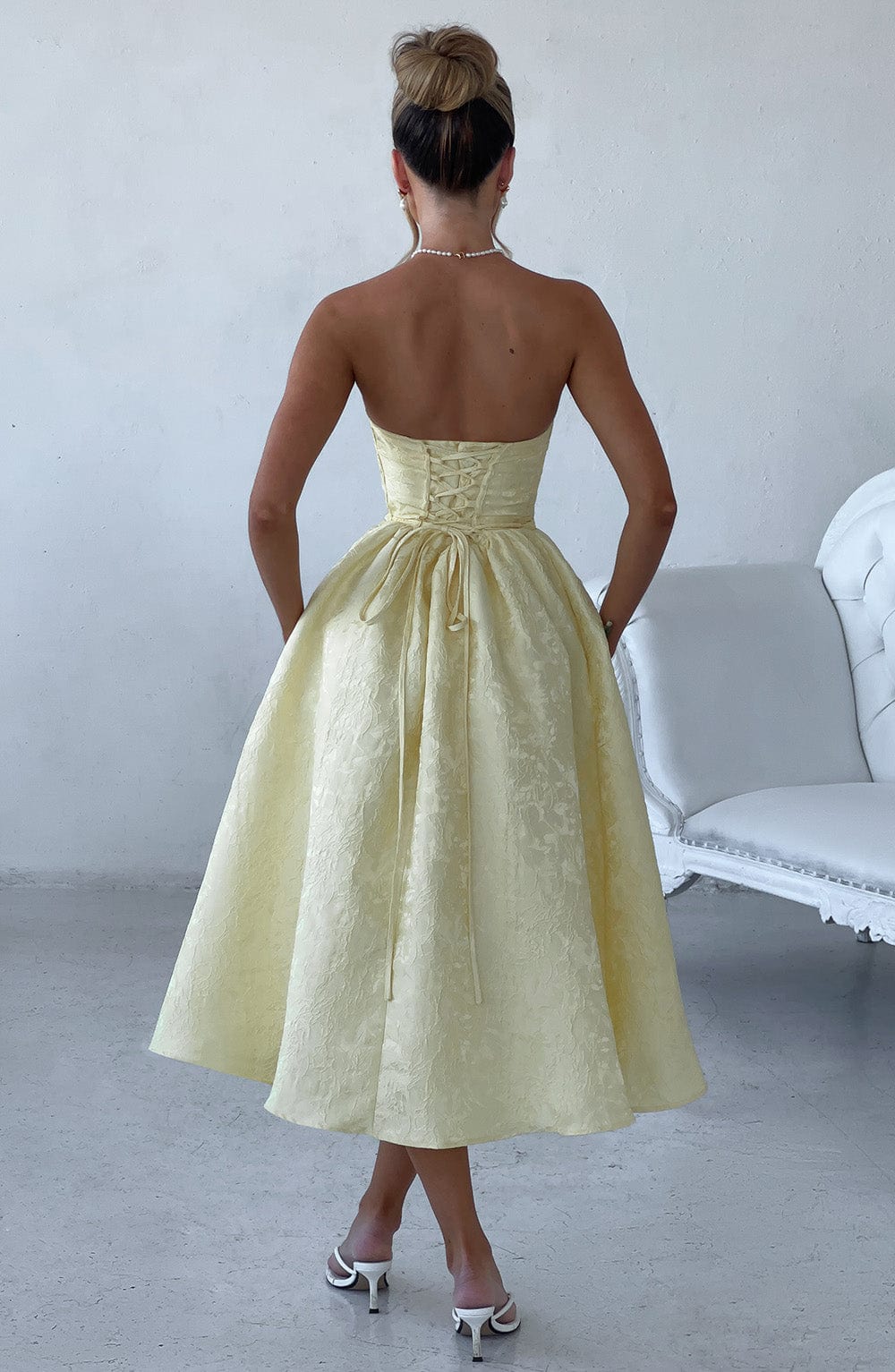 SAOIRSE LEMON MIDI DRESS: ELEGANT DAY DRESS