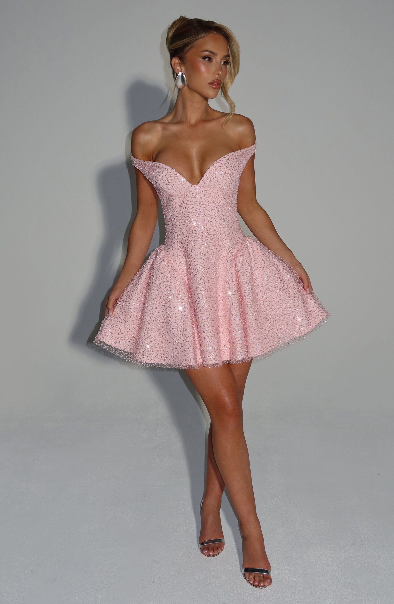 CLAIRE MINI DRESS BLUSH PARTY COCKTAIL