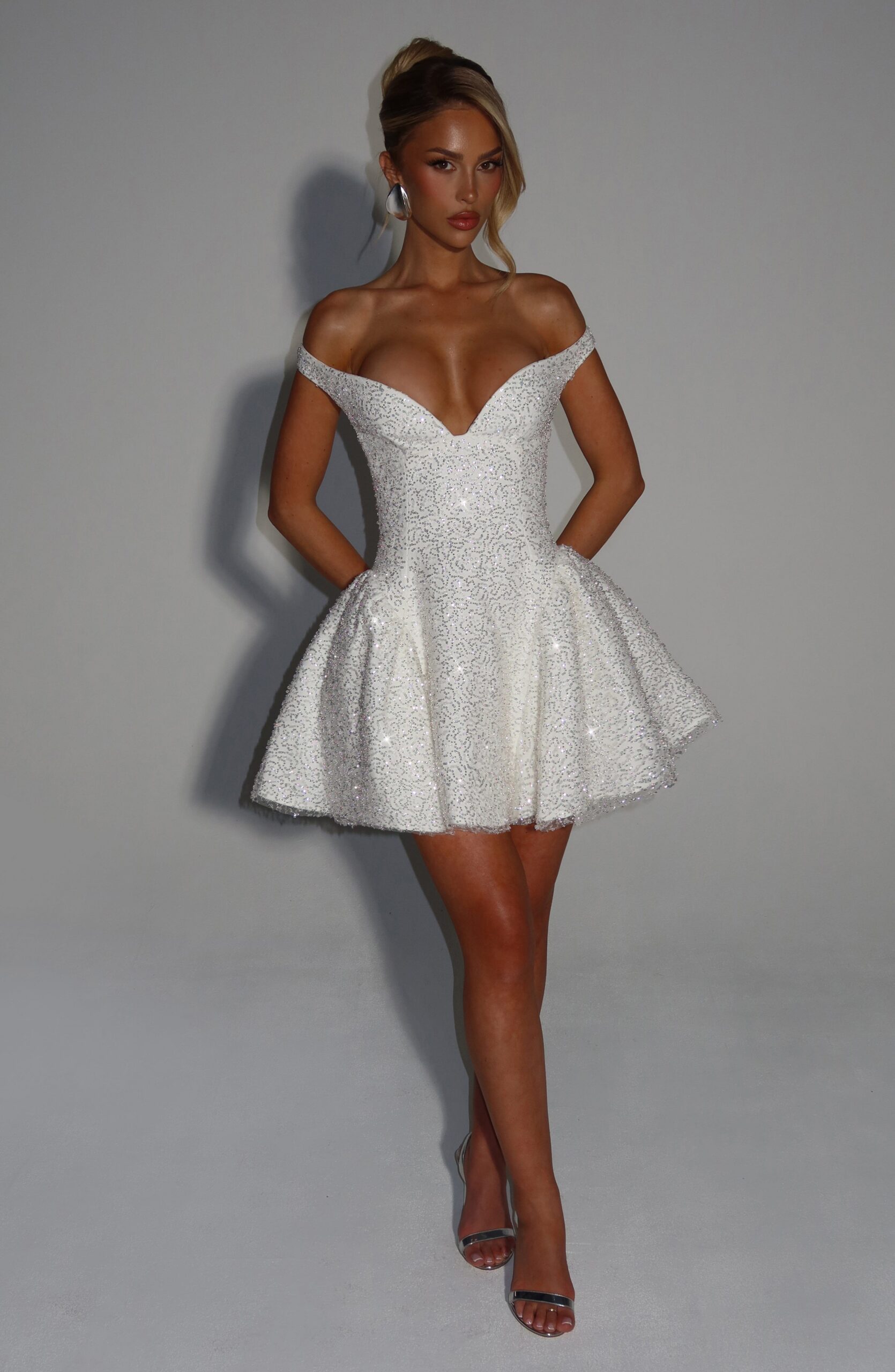 CLAIRE MINI DRESS IVORY WEDDING GUEST