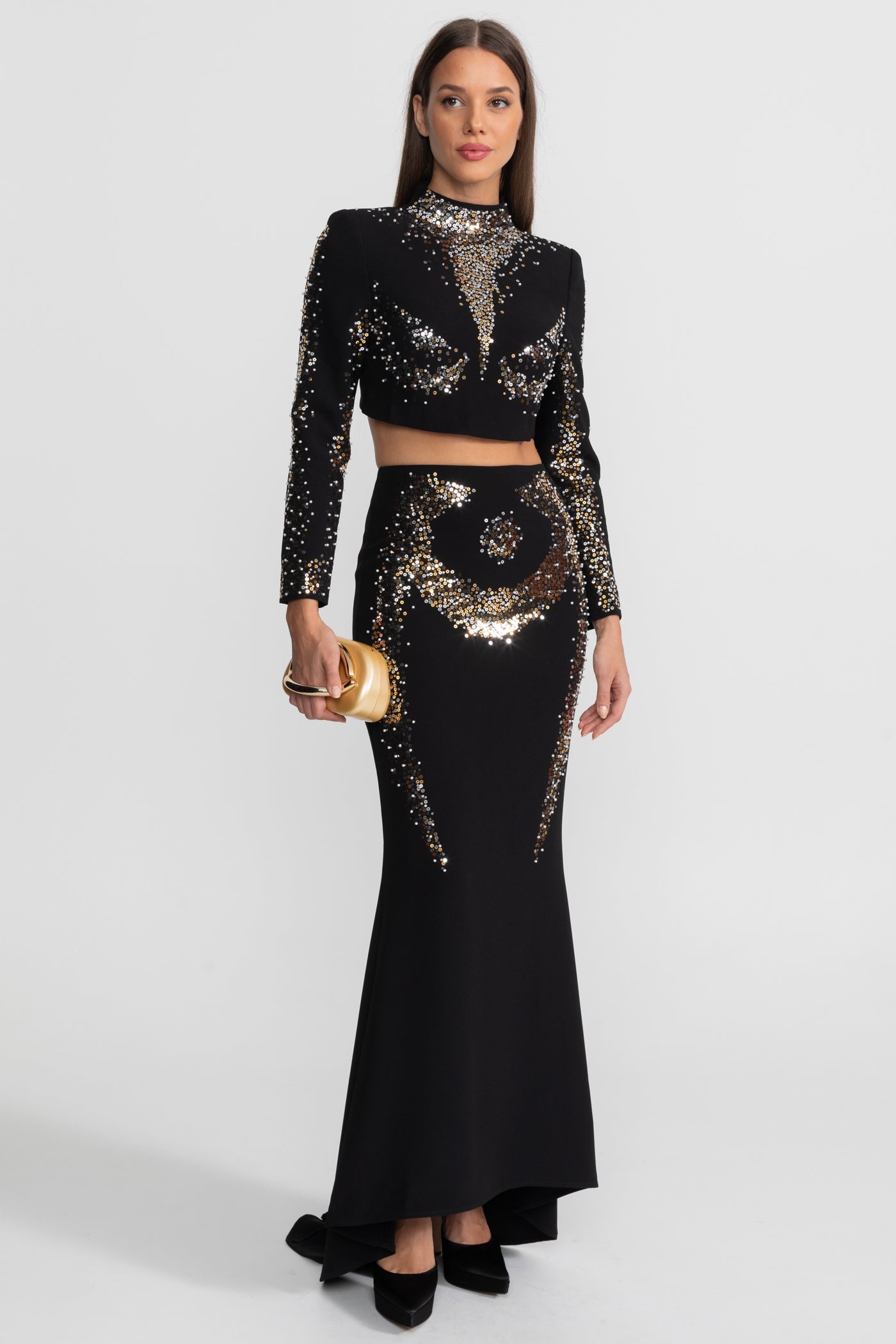 BLACK ROSALIND SEQUIN CO-ORD SET, PARTY