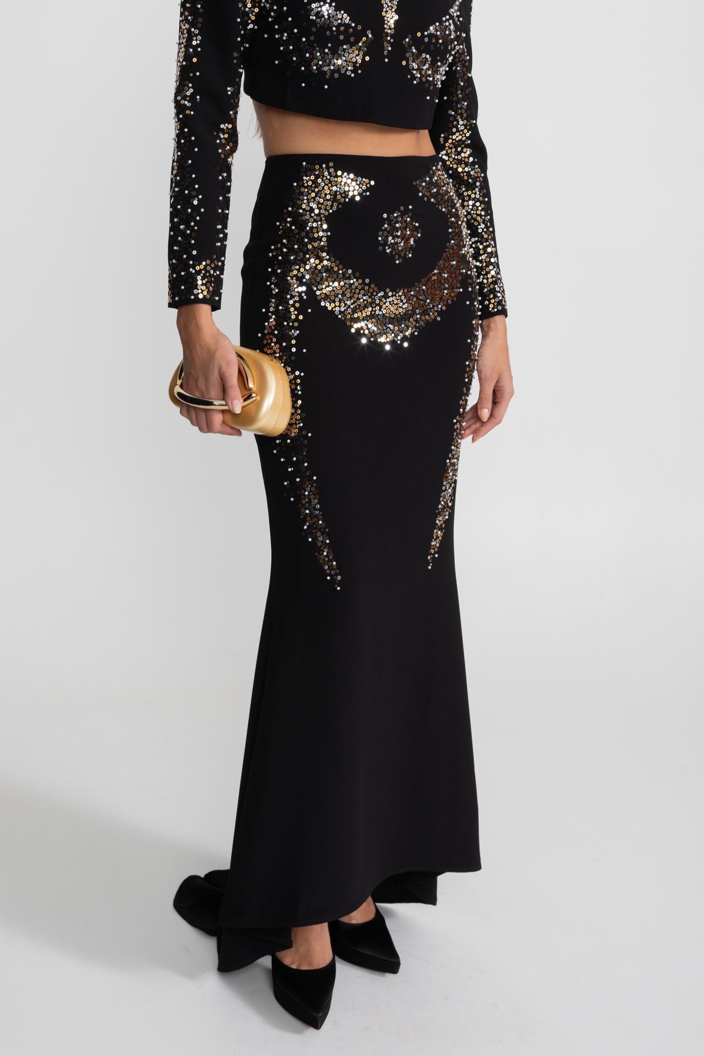 BLACK ROSALIND SEQUIN CO-ORD SET, PARTY