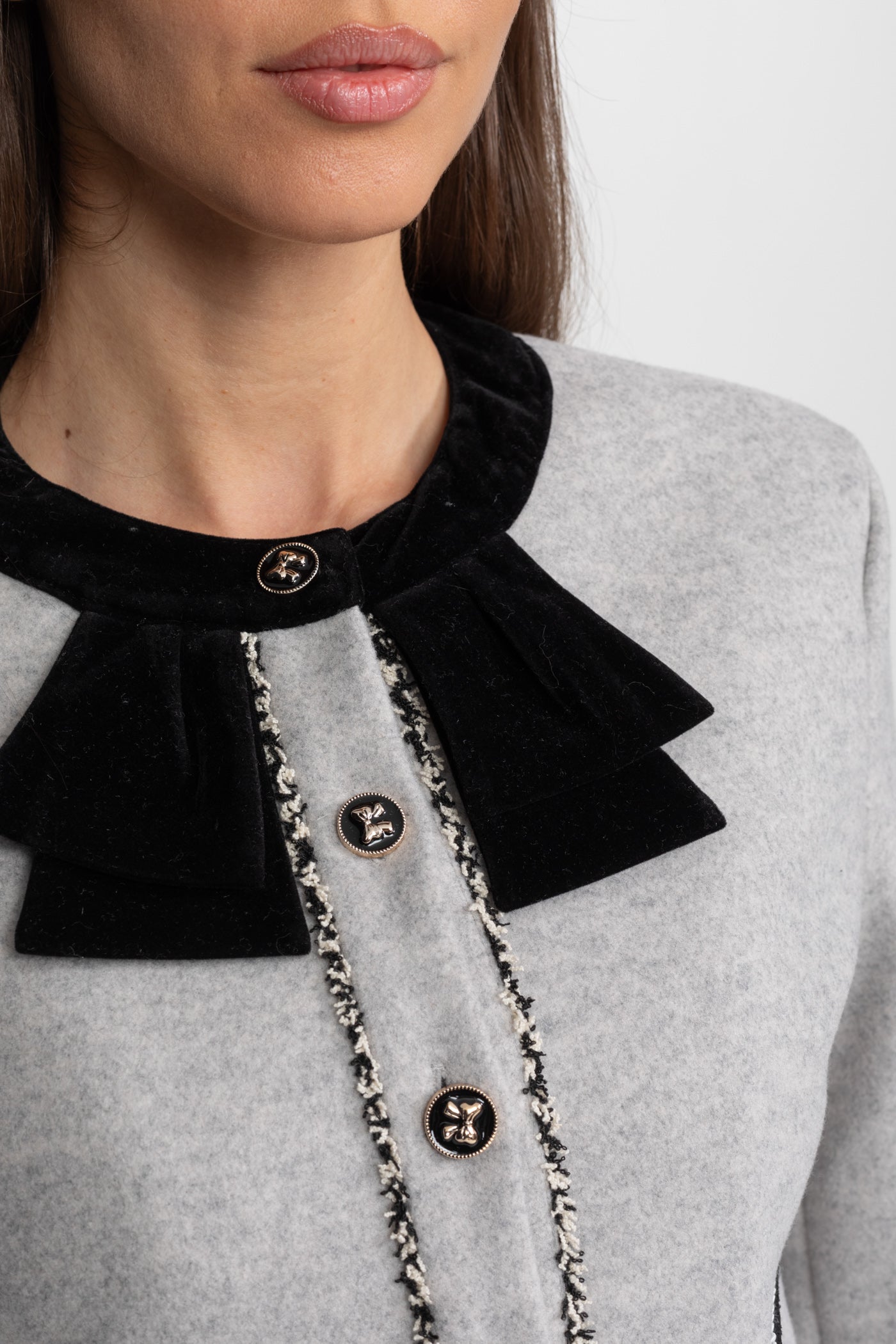 VELVET BOW COLLAR CO-ORD SET FOR WOMEN