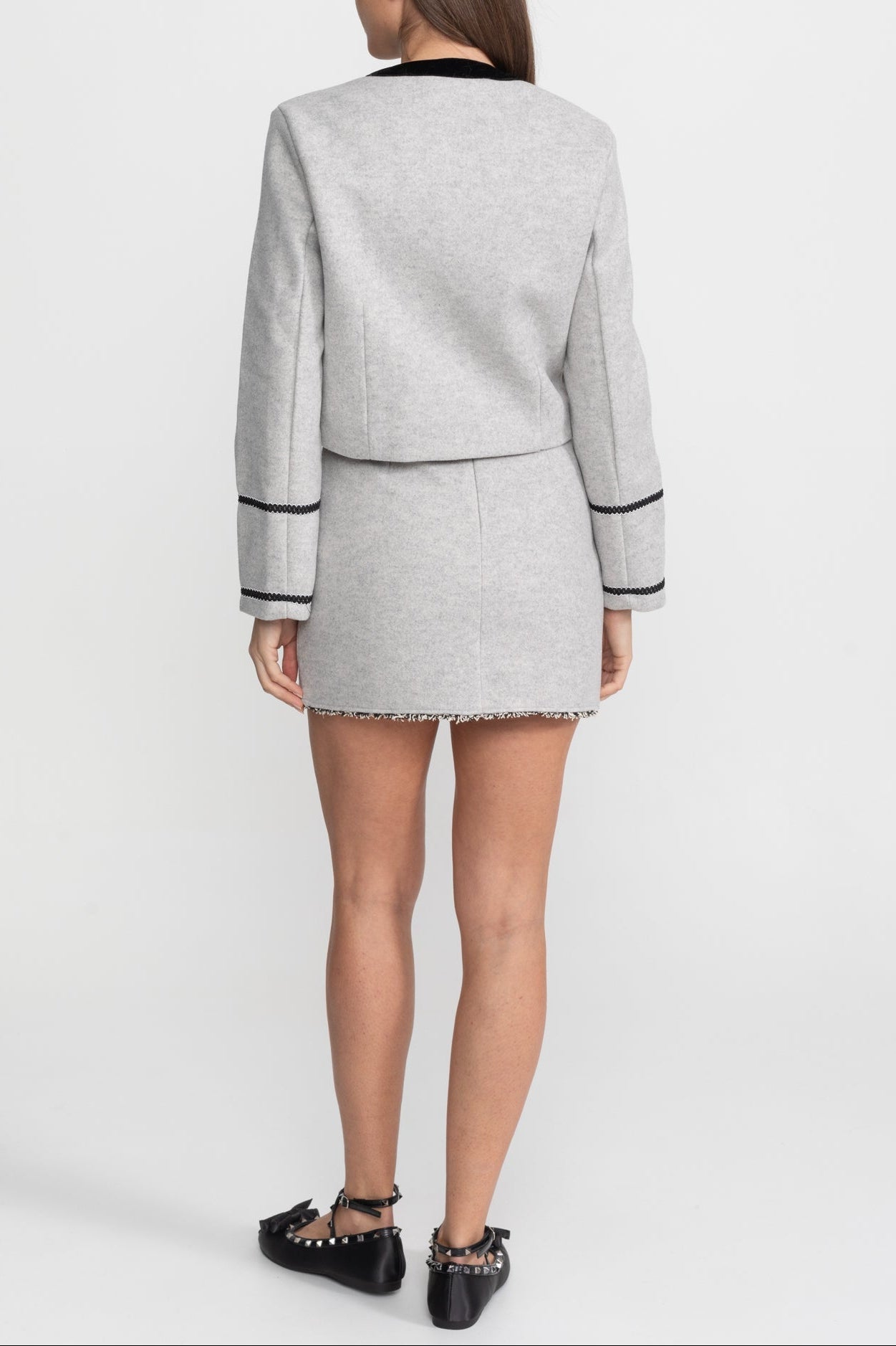 VELVET BOW COLLAR CO-ORD SET FOR WOMEN