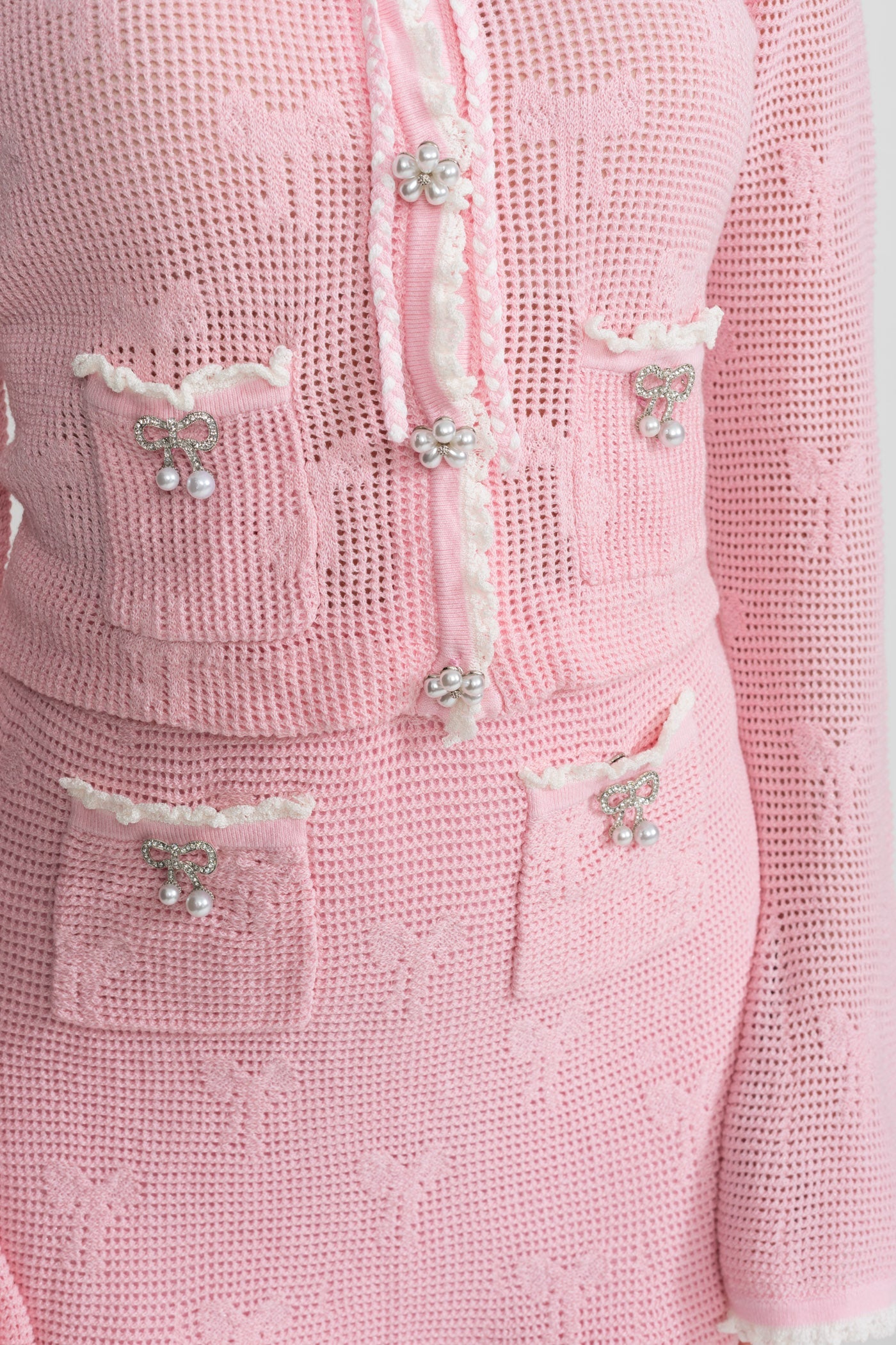 JOANNA PEARL BOW KNIT SET – PINK CO-ORD PARTY