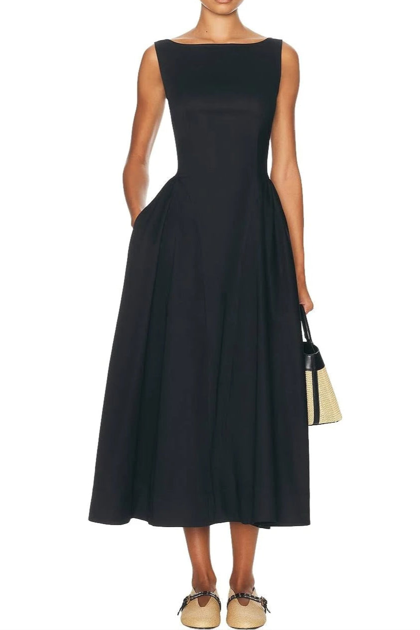 shopping_932050fc-1e46-4274-b20a-2b86491160db STRETCH SATEEN MIDI DRESS BLACK OCCASION