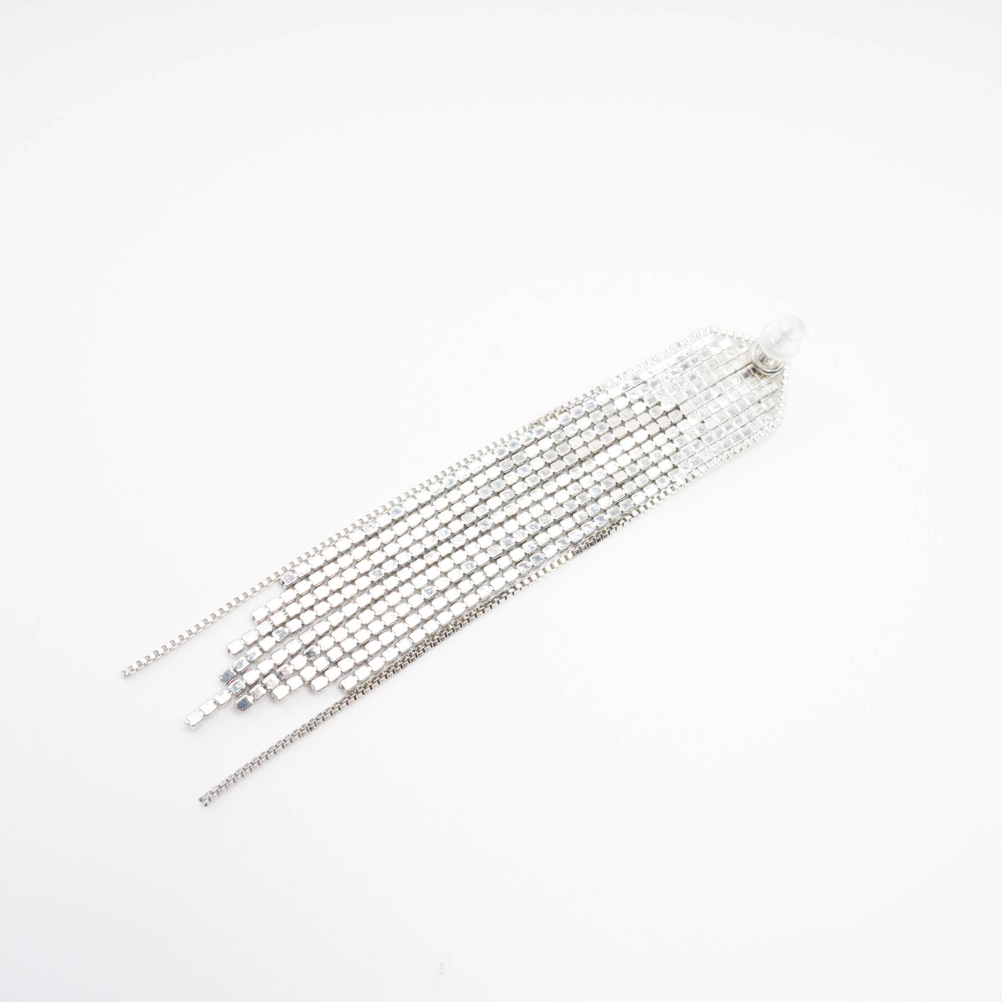 silver-plated-fringed-drop-earrings-332297 SILVER FRINGED DROP EARRINGS FOR EVENING PARTY
