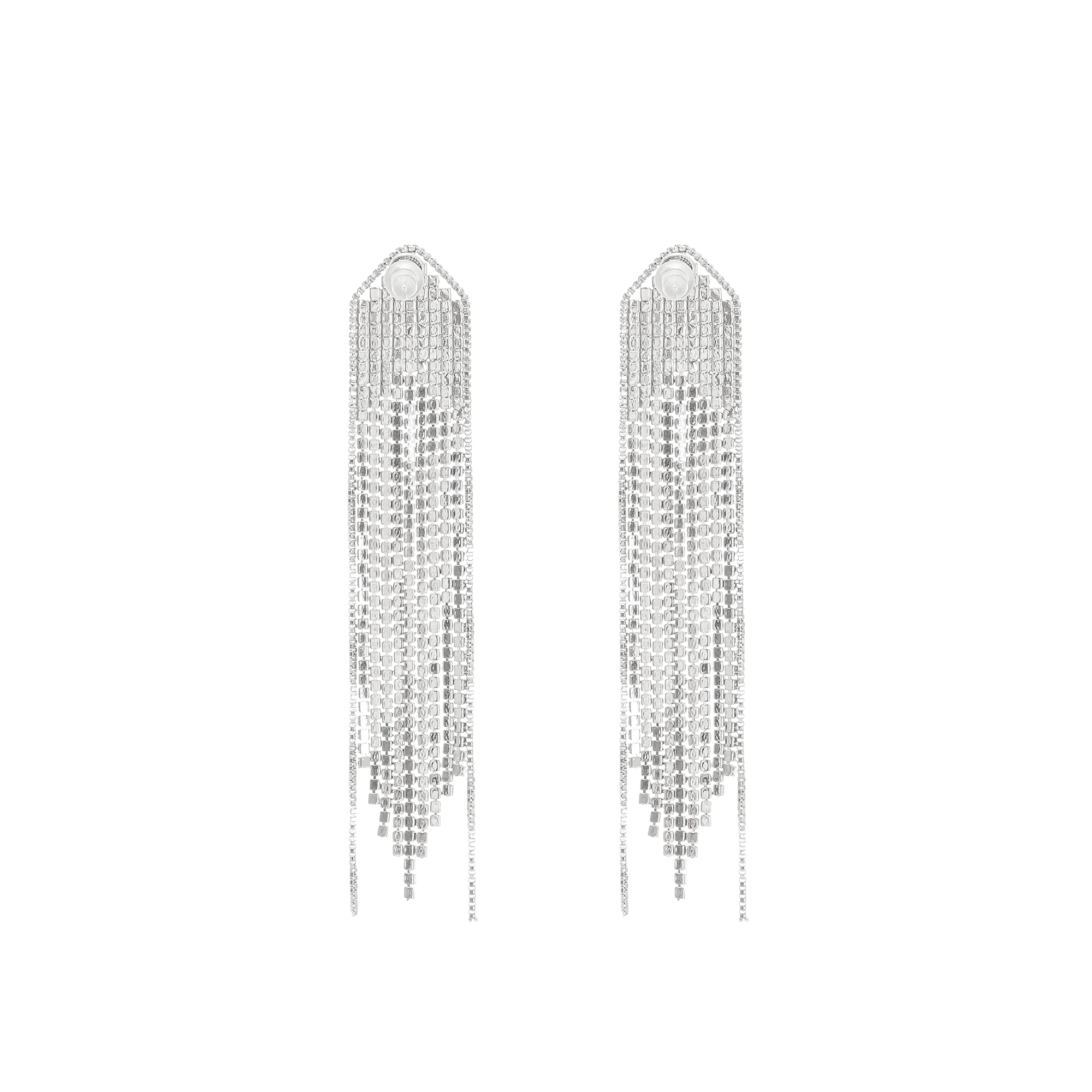 silver-plated-fringed-drop-earrings-831692 SILVER FRINGED DROP EARRINGS FOR EVENING PARTY