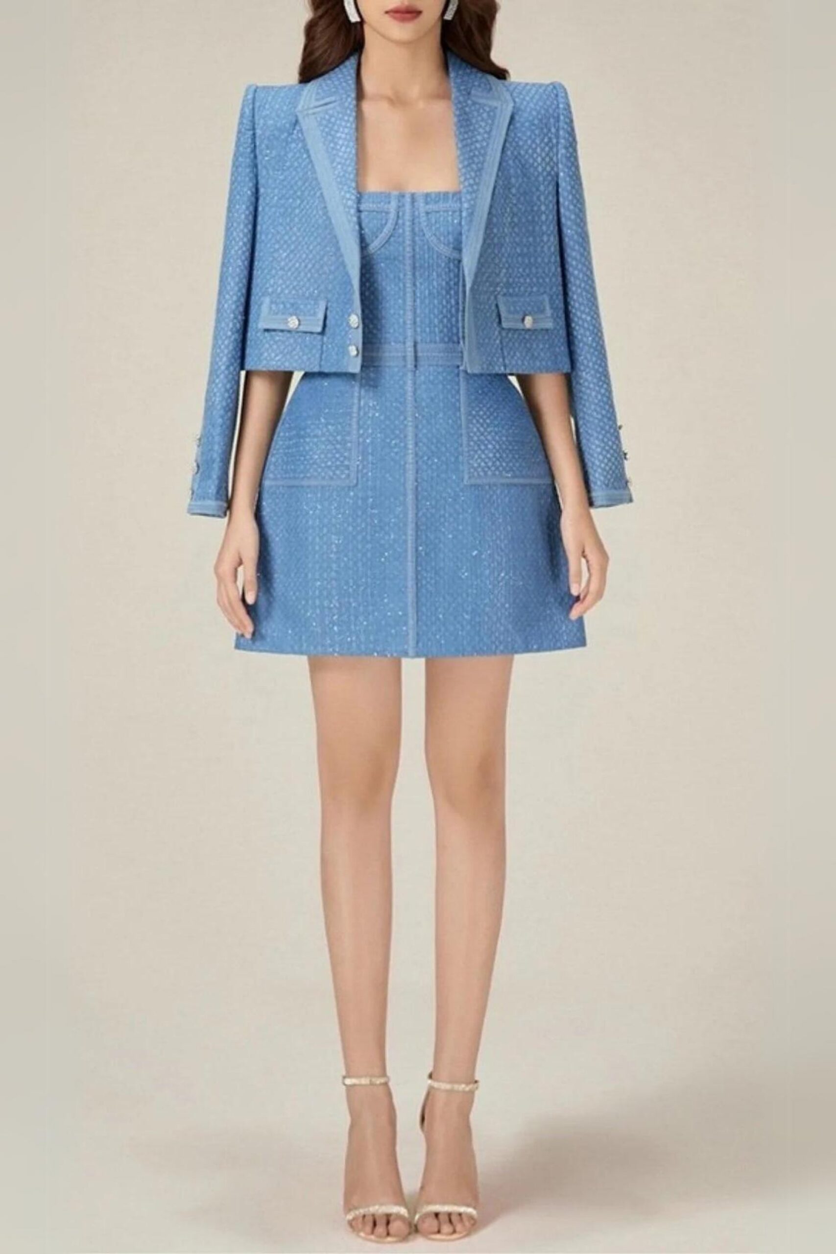 single GABRIELLA BLUE MINI DRESS: ELEGANT FIT FOR COCKTAILS