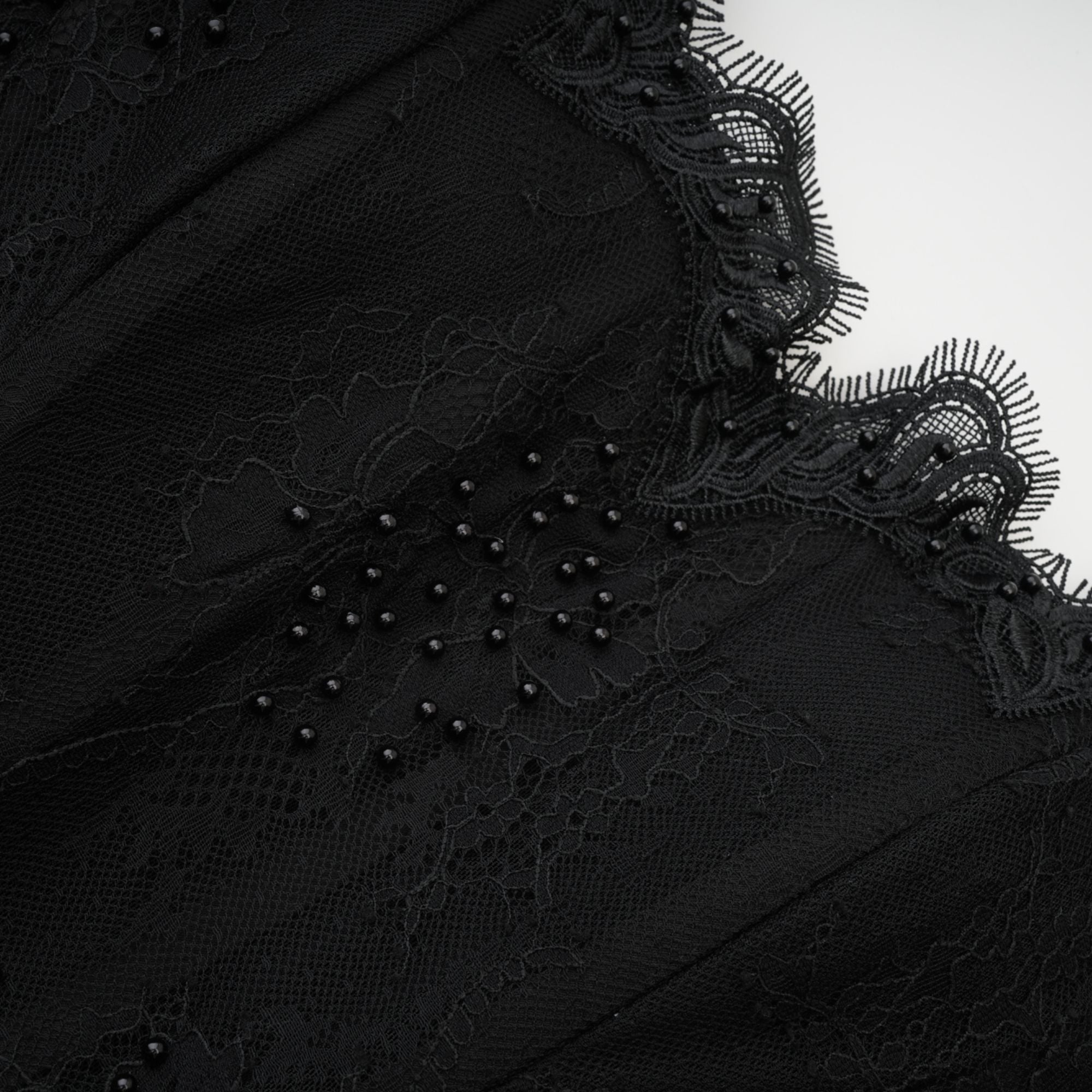 SYLVIE BLACK PEARL EMBELLISHED MIDI DRESS