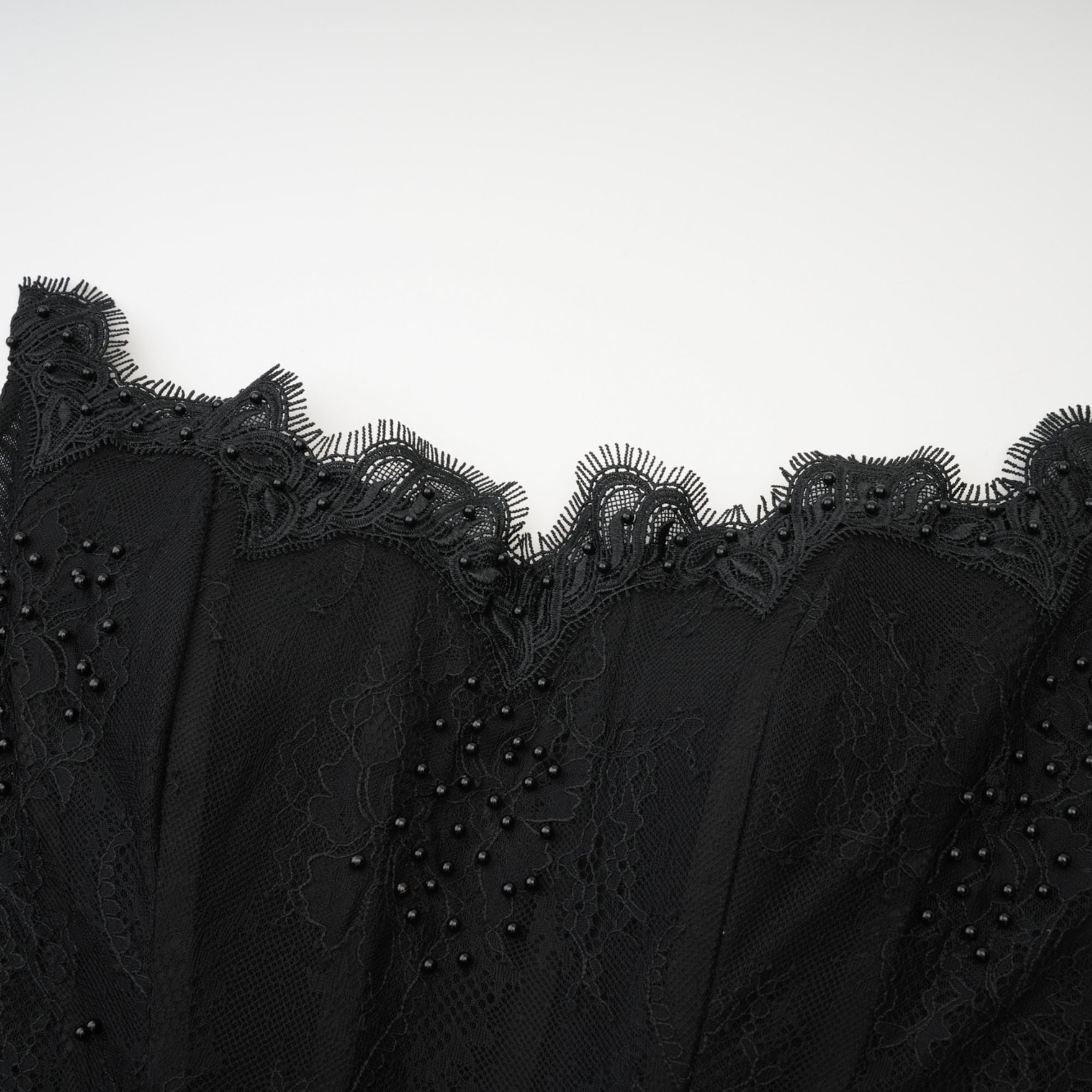 SYLVIE BLACK PEARL EMBELLISHED MIDI DRESS