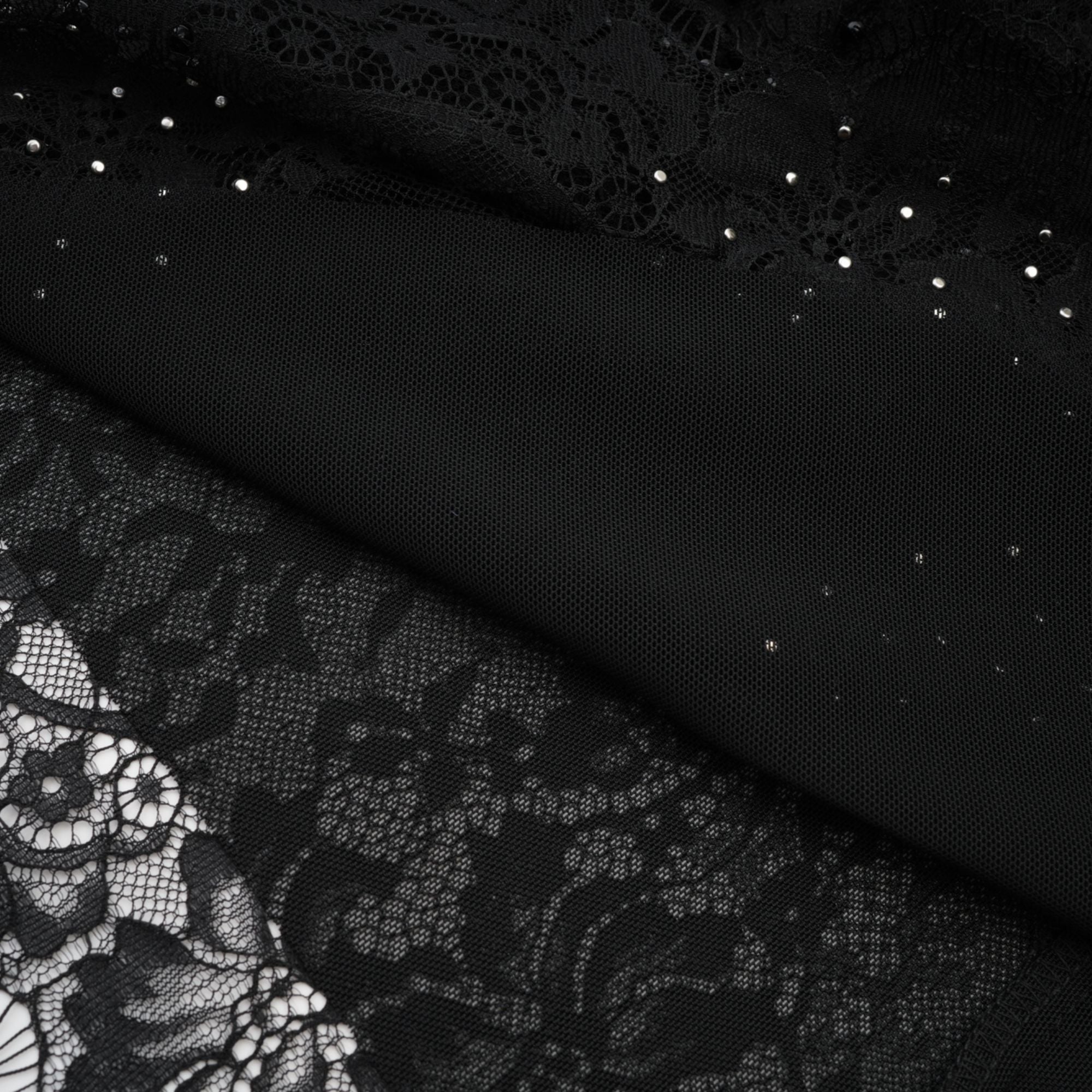 SYLVIE BLACK PEARL EMBELLISHED MIDI DRESS