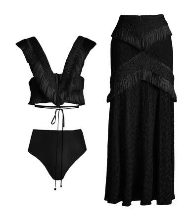 TARA FRINGE BEACH DRESS SET FOR VACATION