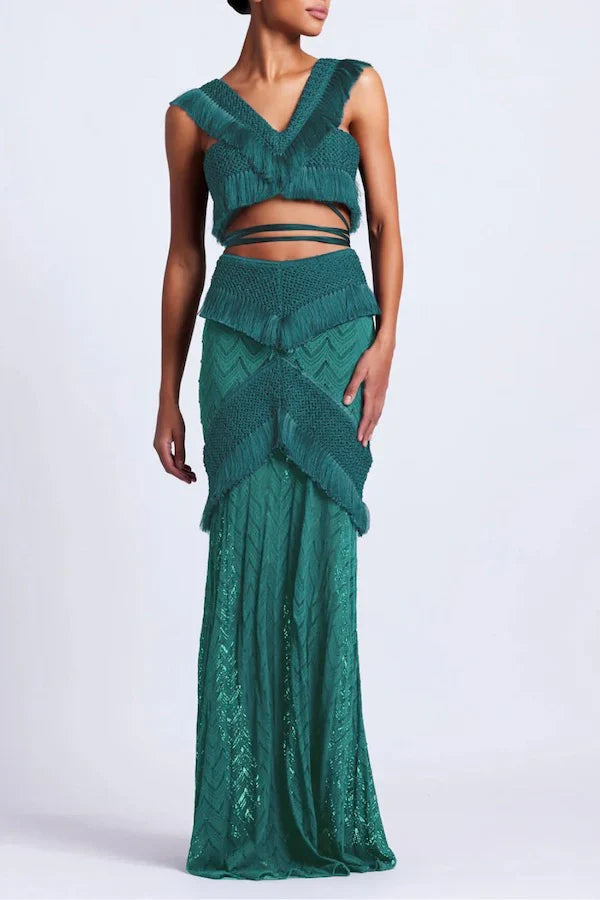 TARA FRINGE BEACH DRESS SET FOR VACATION