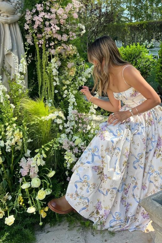 WHITE FLORAL TASMIN MIDI DRESS FOR WEDDING GUEST