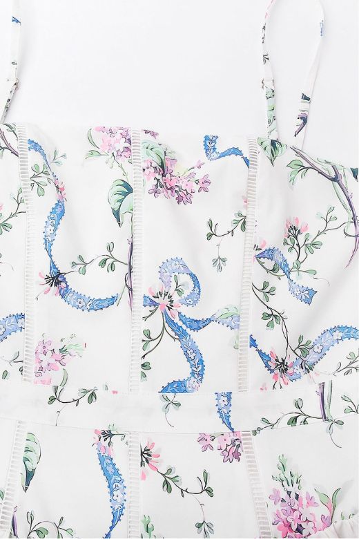WHITE FLORAL TASMIN MIDI DRESS FOR WEDDING GUEST