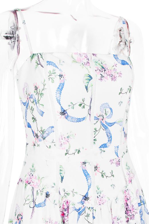 WHITE FLORAL TASMIN MIDI DRESS FOR WEDDING GUEST