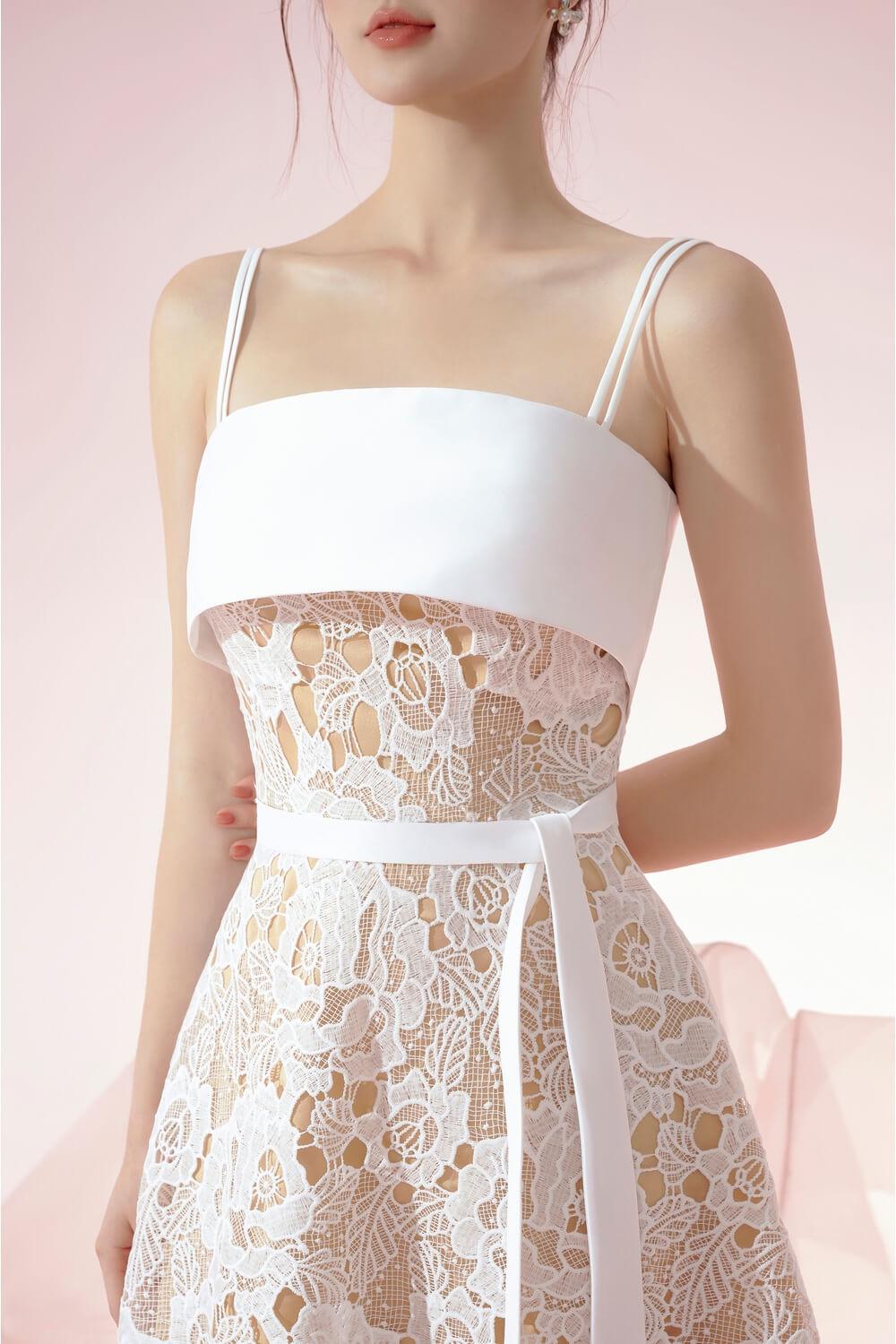 TAURUS A-LINE LACE MIDI DRESS FOR EVENTS