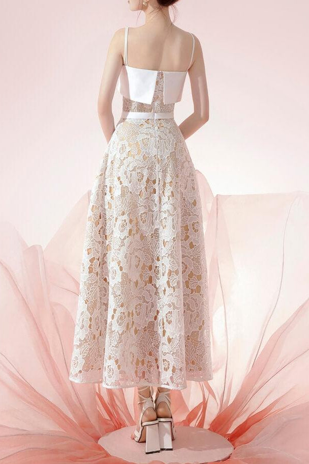 TAURUS A-LINE LACE MIDI DRESS FOR EVENTS