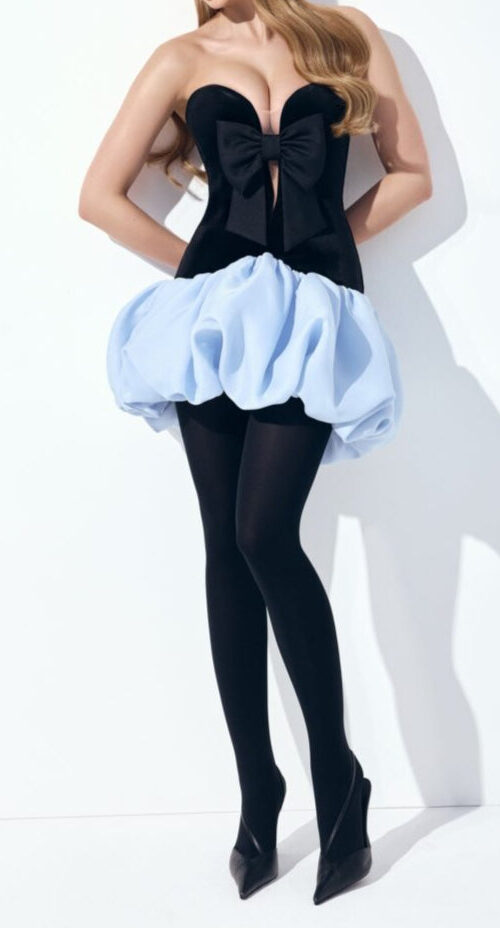 velvet corset satin mini dress in black light blue velvet corset satin mini dress in black light blue