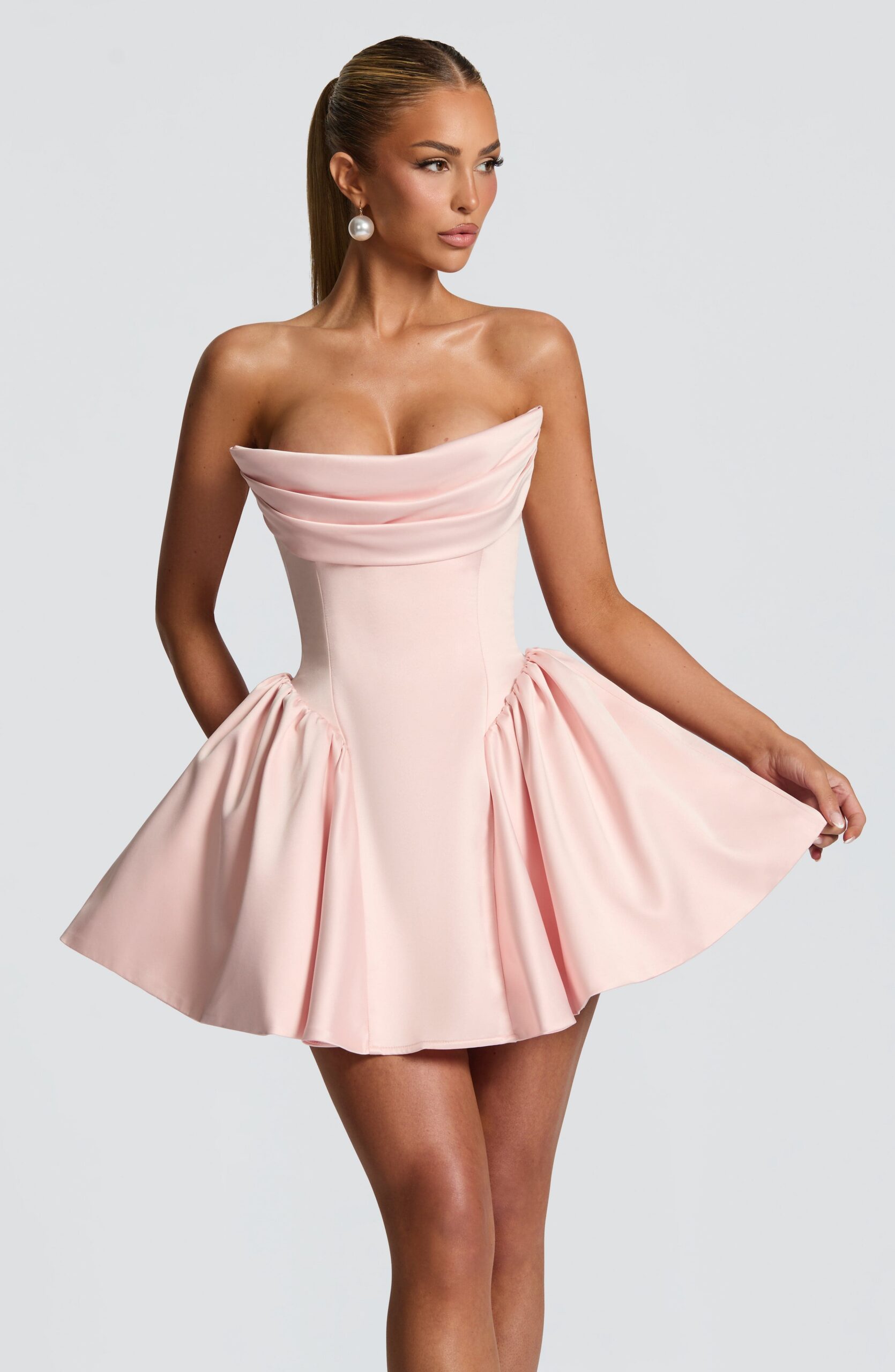 TRINITY MINI DRESS BLUSH - BODYCON PARTY