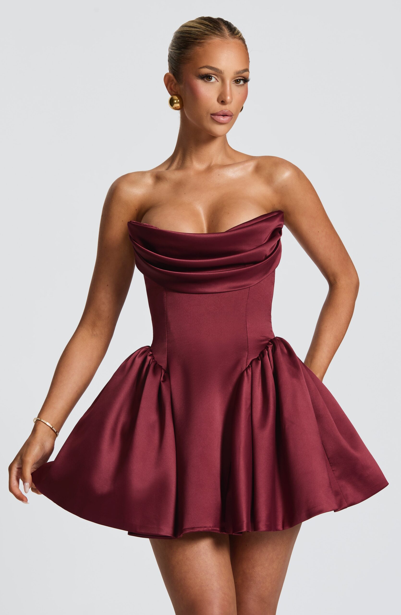 TRINITY MINI DRESS - CHERRY LACQUER
