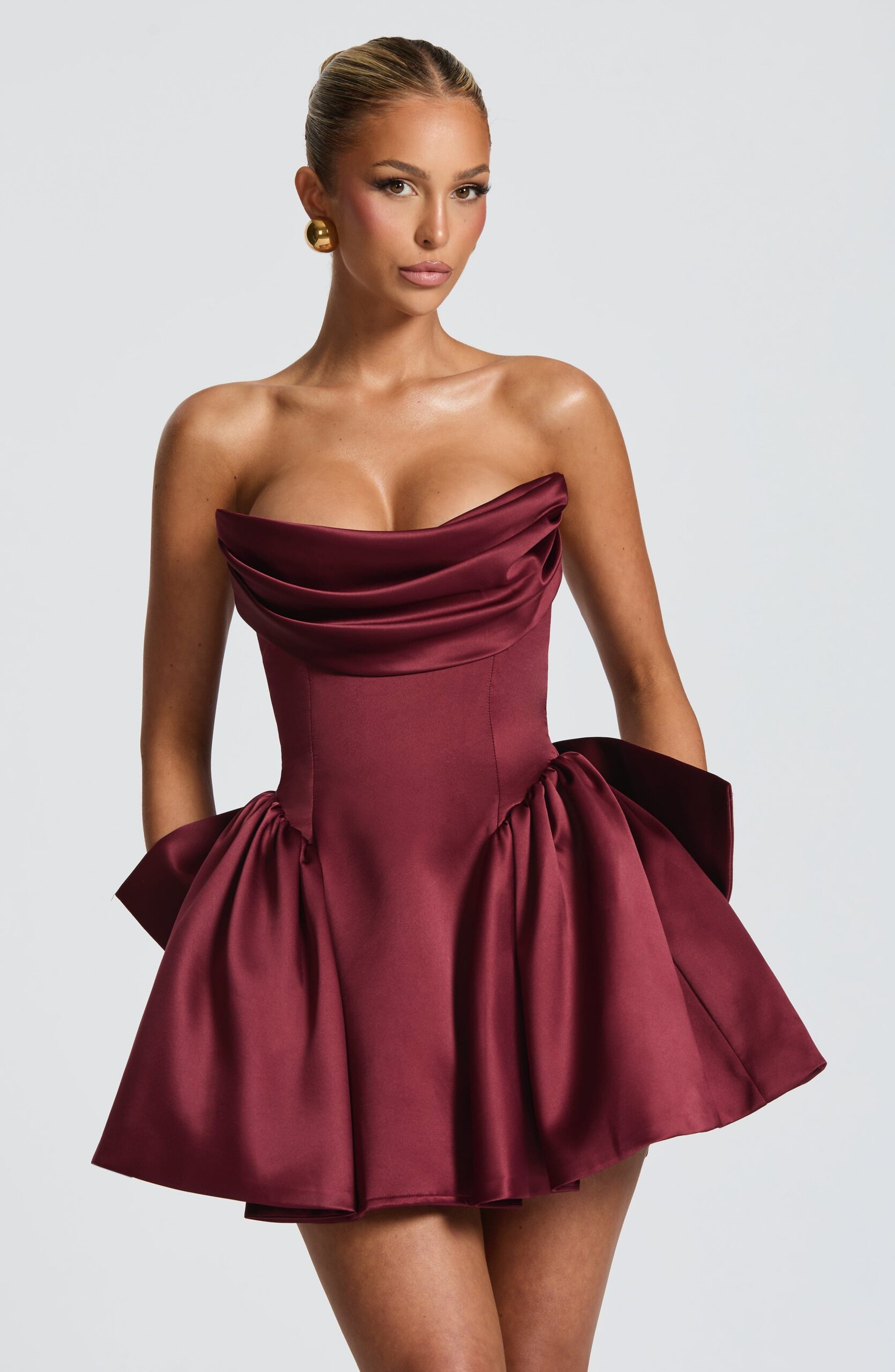 TRINITY MINI DRESS - CHERRY LACQUER