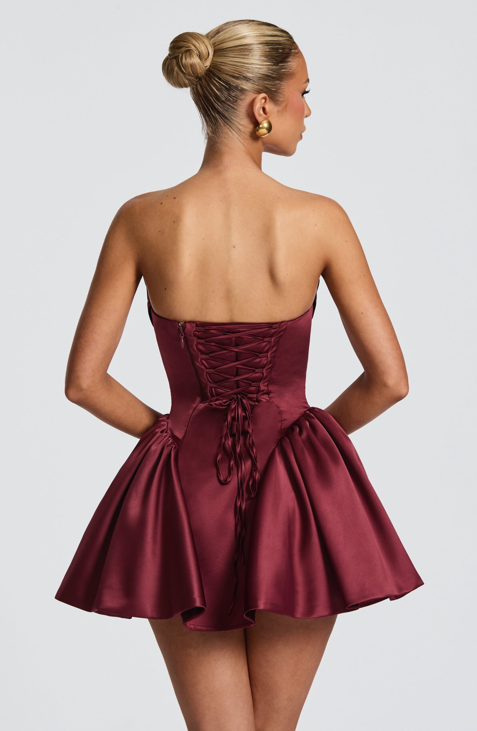 TRINITY MINI DRESS - CHERRY LACQUER