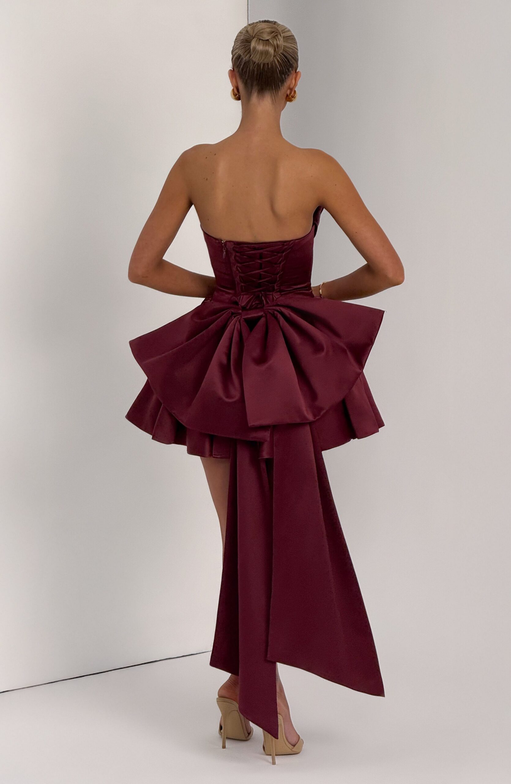 TRINITY MINI DRESS - CHERRY LACQUER