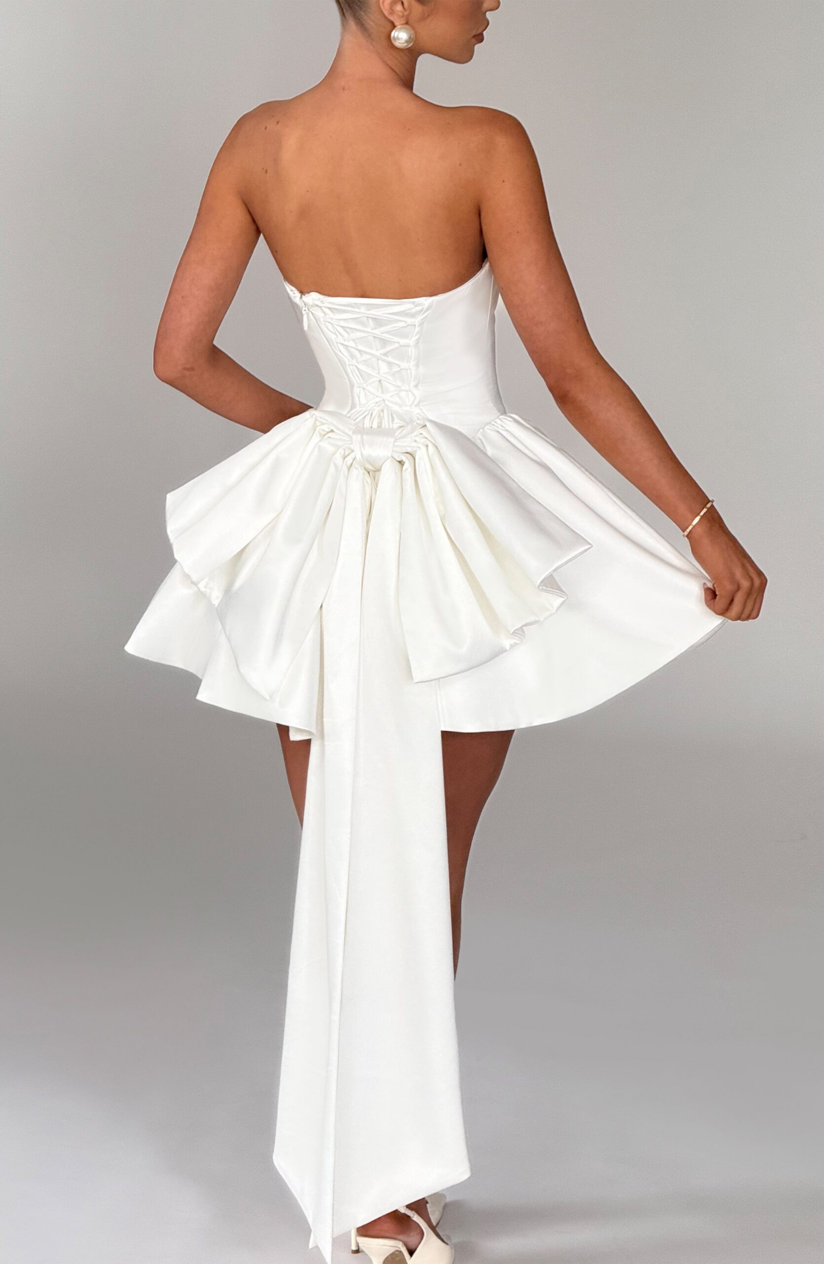 TRINITY MINI DRESS IN IVORY - ELEGANT PARTY WEAR