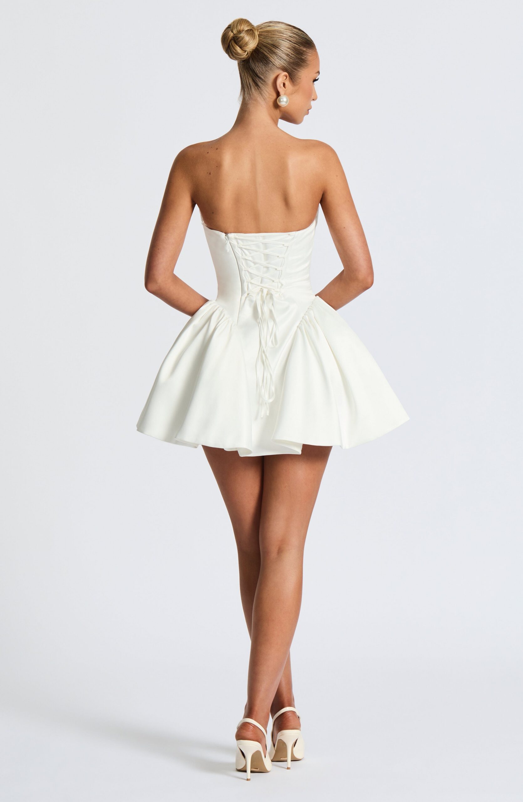 TRINITY MINI DRESS IN IVORY - ELEGANT PARTY WEAR