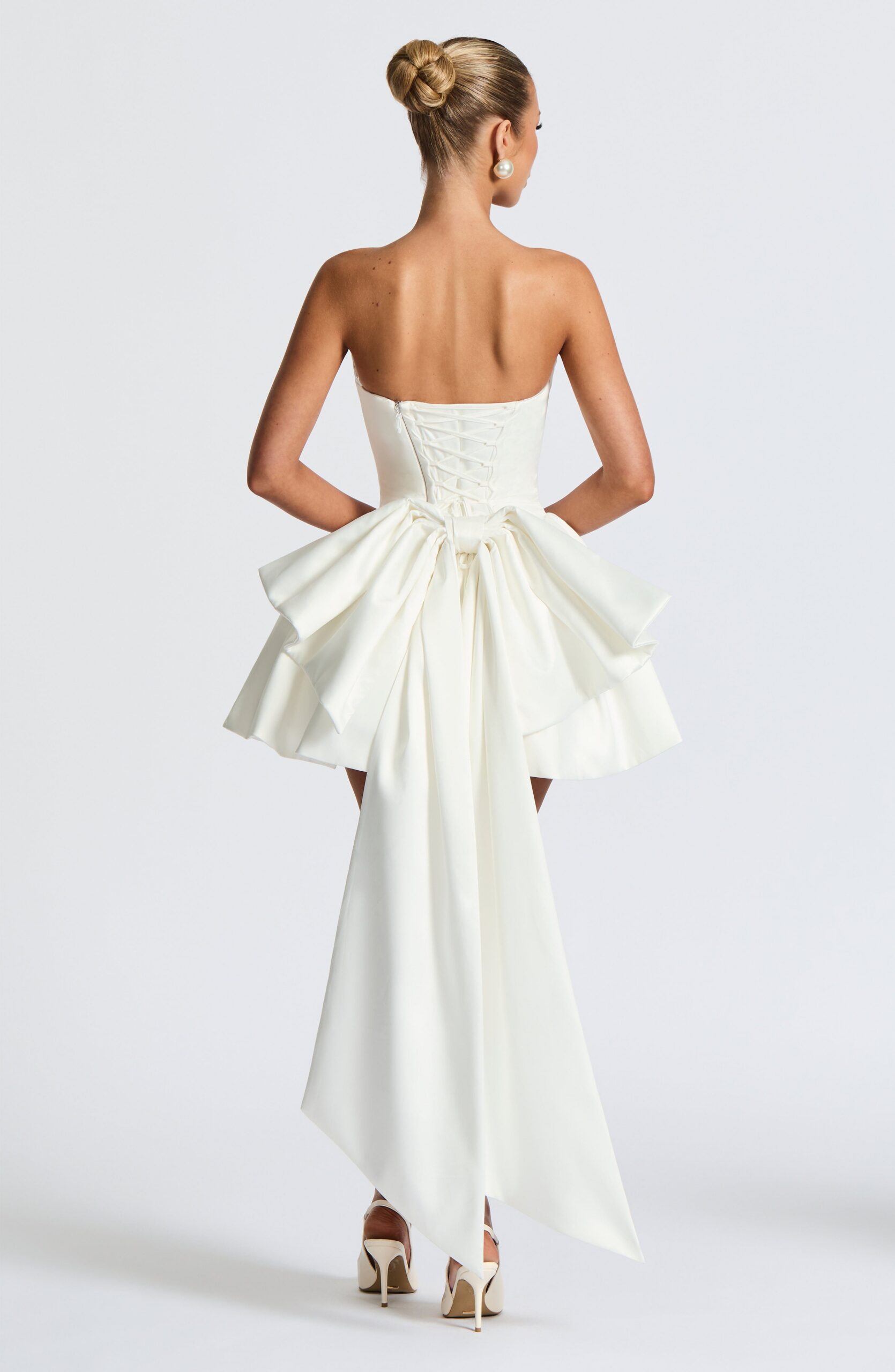 TRINITY MINI DRESS IN IVORY - ELEGANT PARTY WEAR