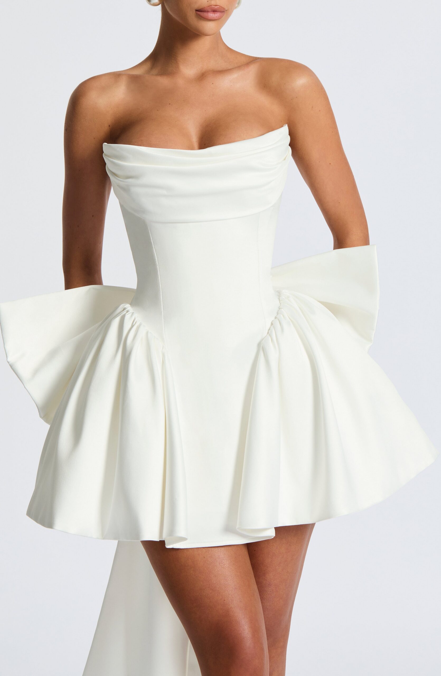 TRINITY MINI DRESS IN IVORY - ELEGANT PARTY WEAR