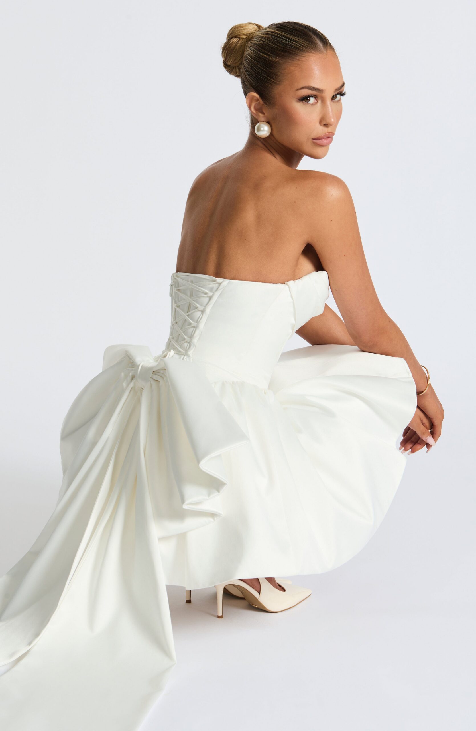 TRINITY MINI DRESS IN IVORY - ELEGANT PARTY WEAR