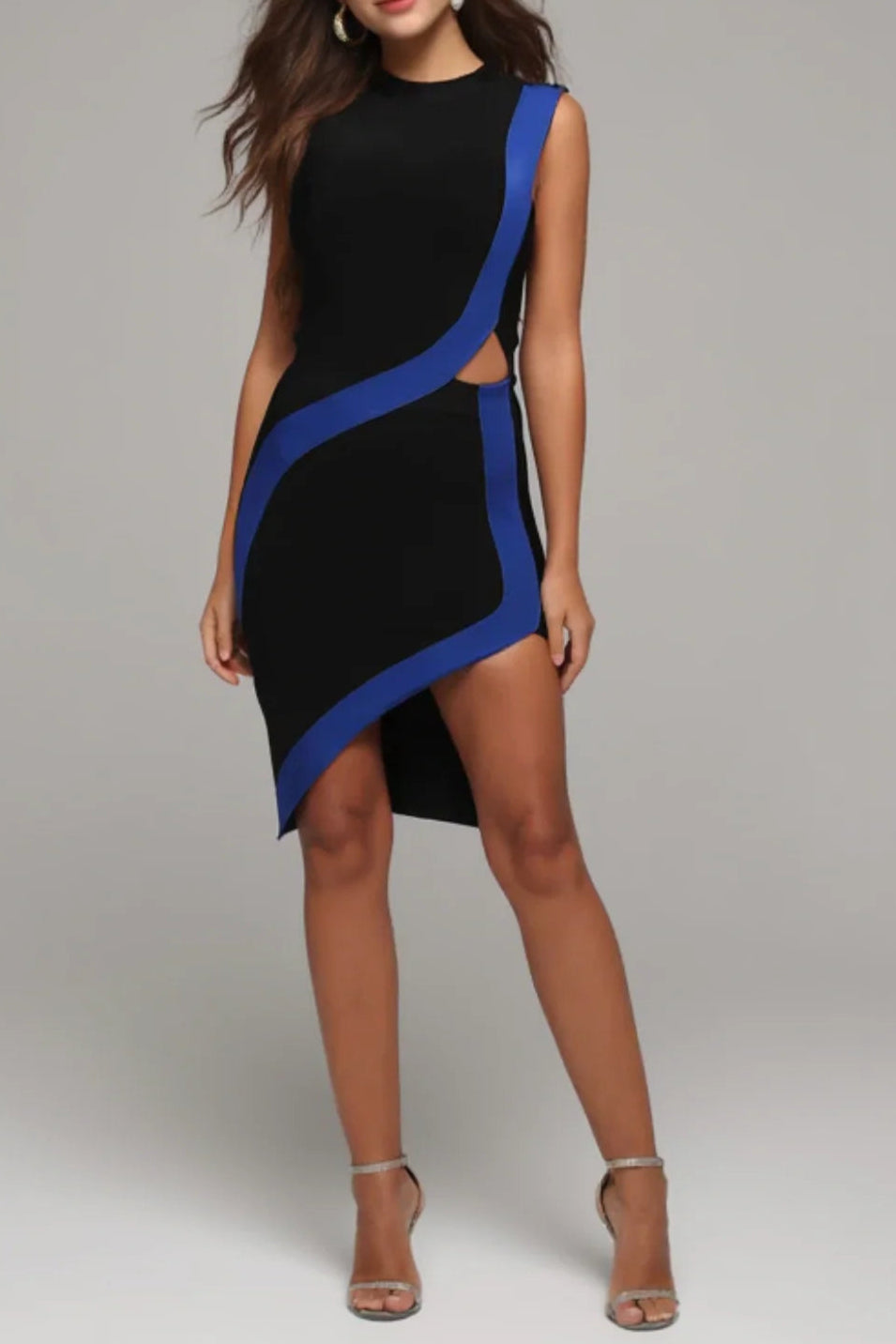 two-toneslitbodyconbandageminidress_3 APRIL TWO-TONE BANDAGE BODYCON MINI DRESS