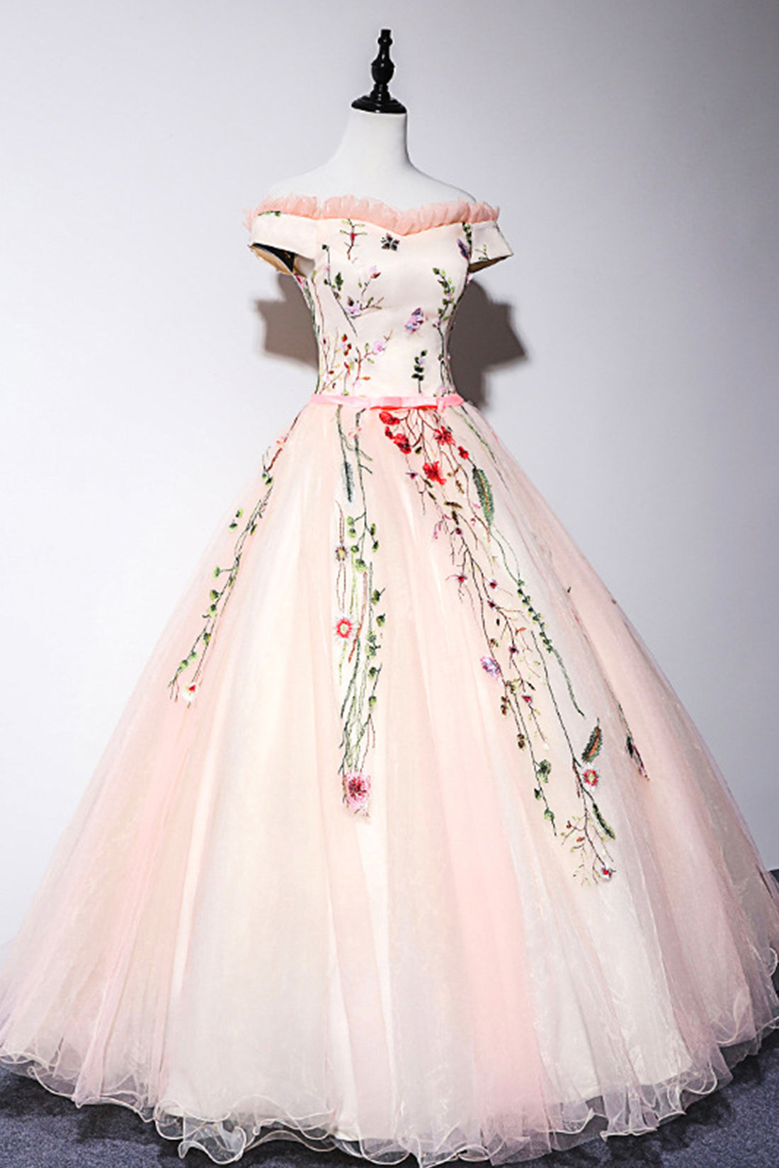 TULLE LACE A-LINE FORMAL MAXI DRESS