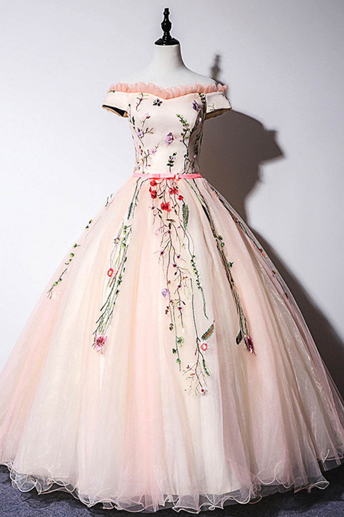 v01.07 TULLE LACE A-LINE FORMAL MAXI DRESS