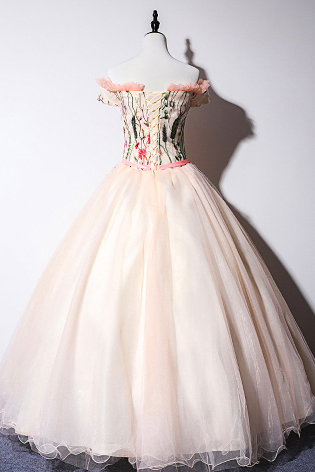 TULLE LACE A-LINE FORMAL MAXI DRESS