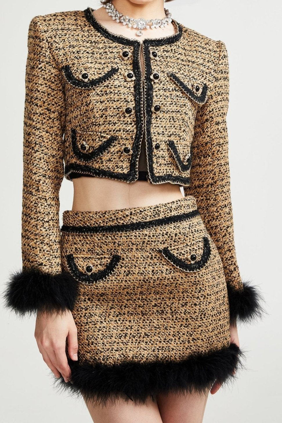 WAELVIRA CROPPED SET: BLAZER & SKIRT SUIT