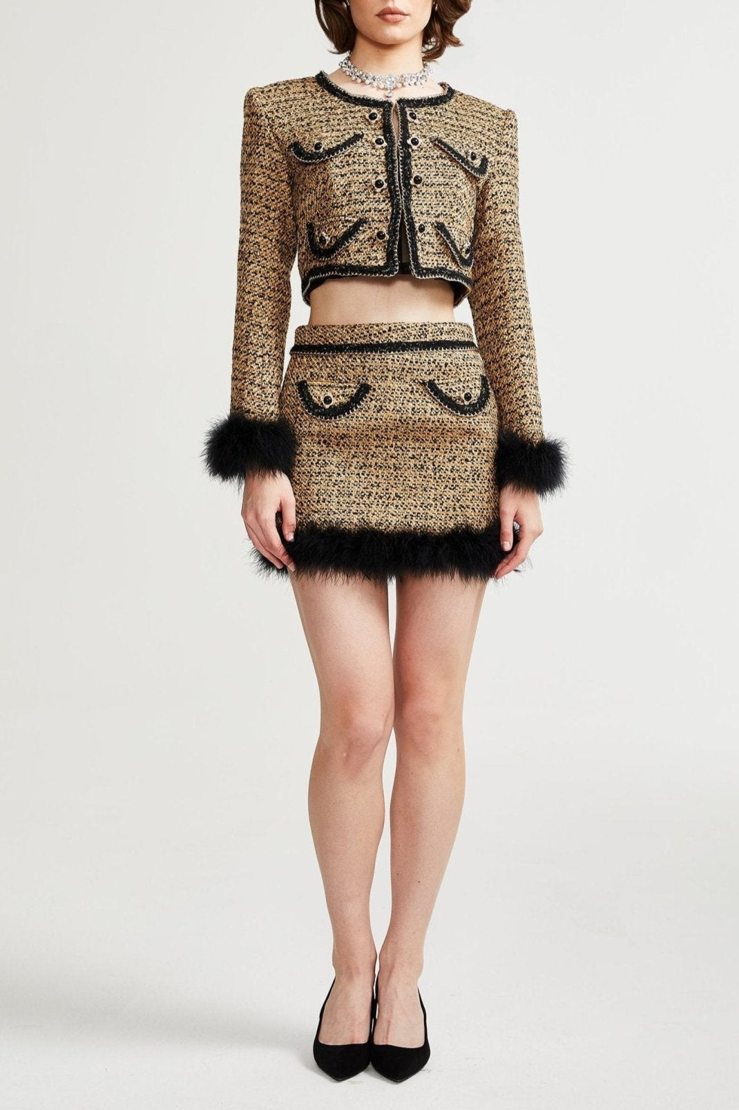 WAELVIRA CROPPED SET: BLAZER & SKIRT SUIT
