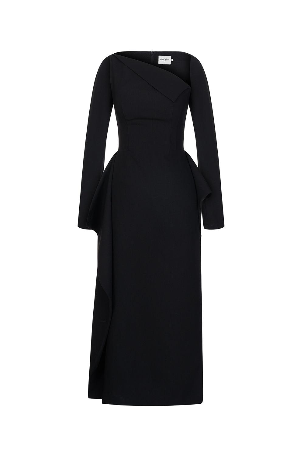 WENDY ASYMMETRIC SHEATH MIDI DRESS FOR COCKTAIL