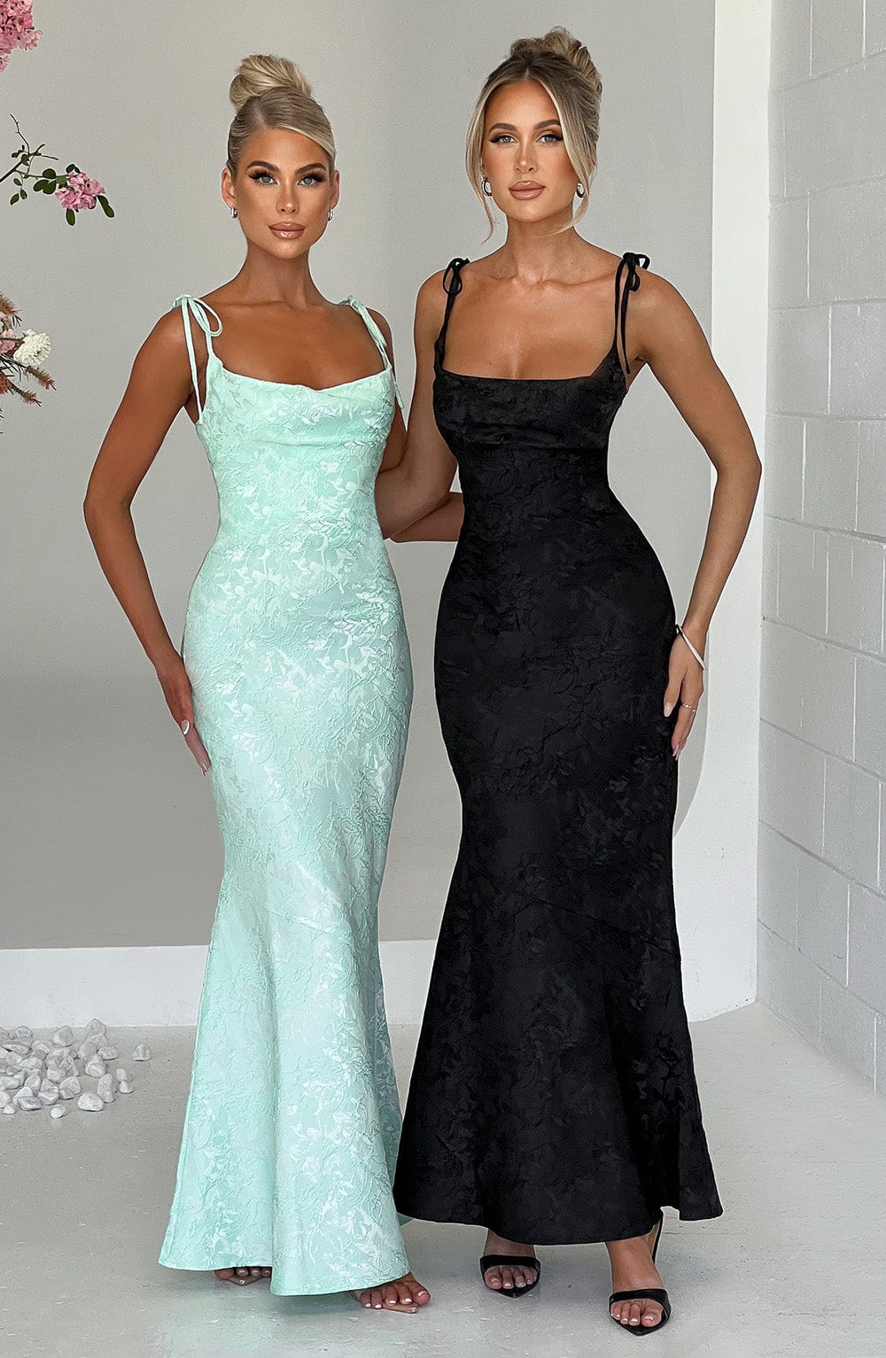 WHITNEY MAXI DRESS - BLACK, ELEGANT EVENING SILHOUETTE