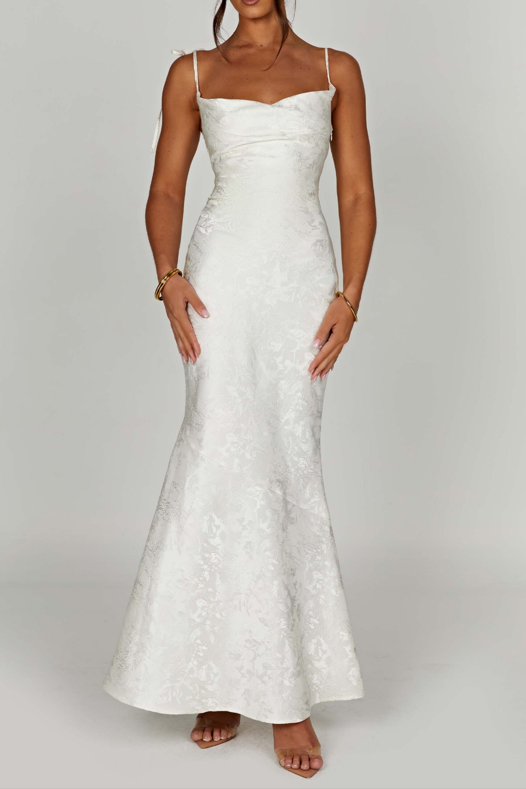 WHITNEY IVORY MAXI DRESS, ELEGANT WEDDING GUEST