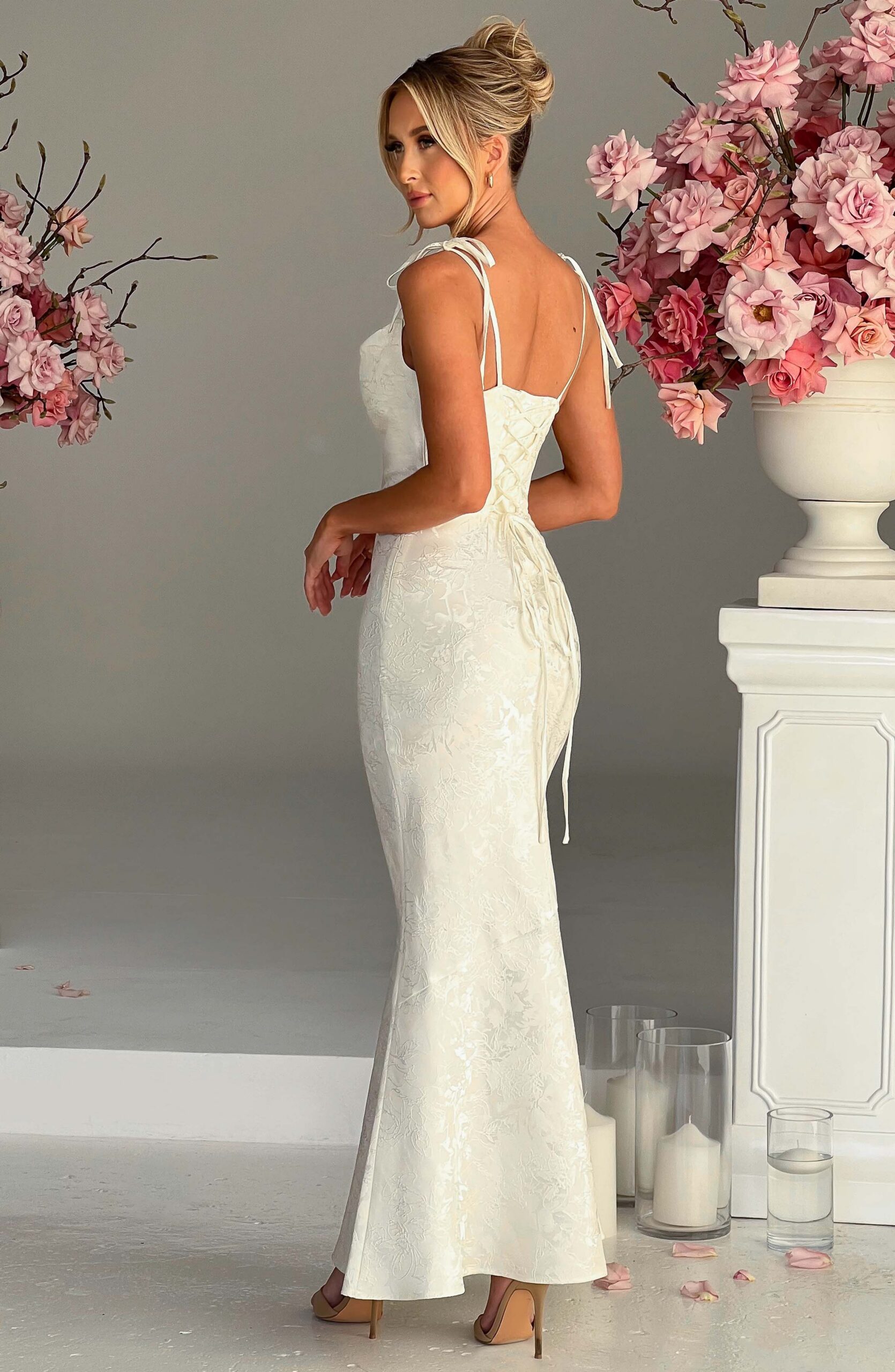 WHITNEY IVORY MAXI DRESS, ELEGANT WEDDING GUEST