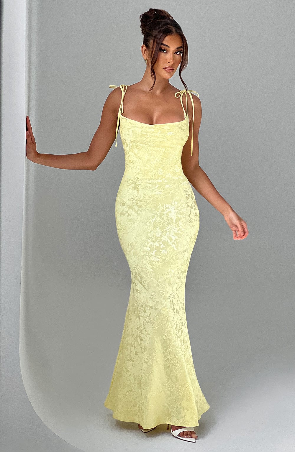 WHITNEY LEMON MAXI DRESS - A-LINE WEDDING GUEST