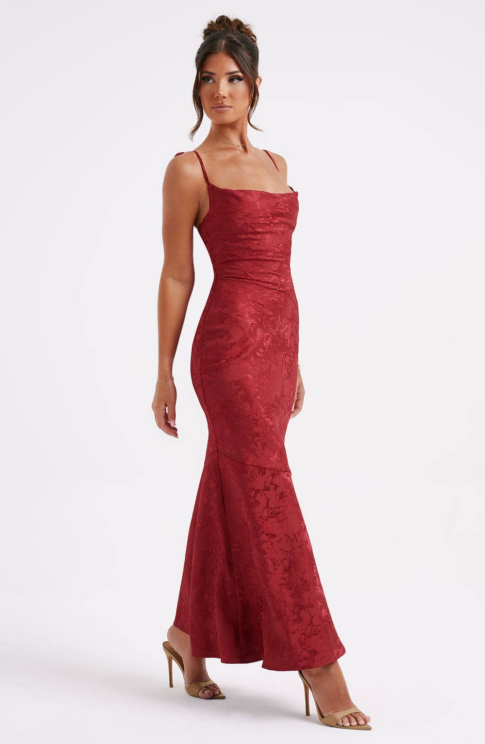 WHITNEY MAXI DRESS IN RED - ELEGANT A-LINE