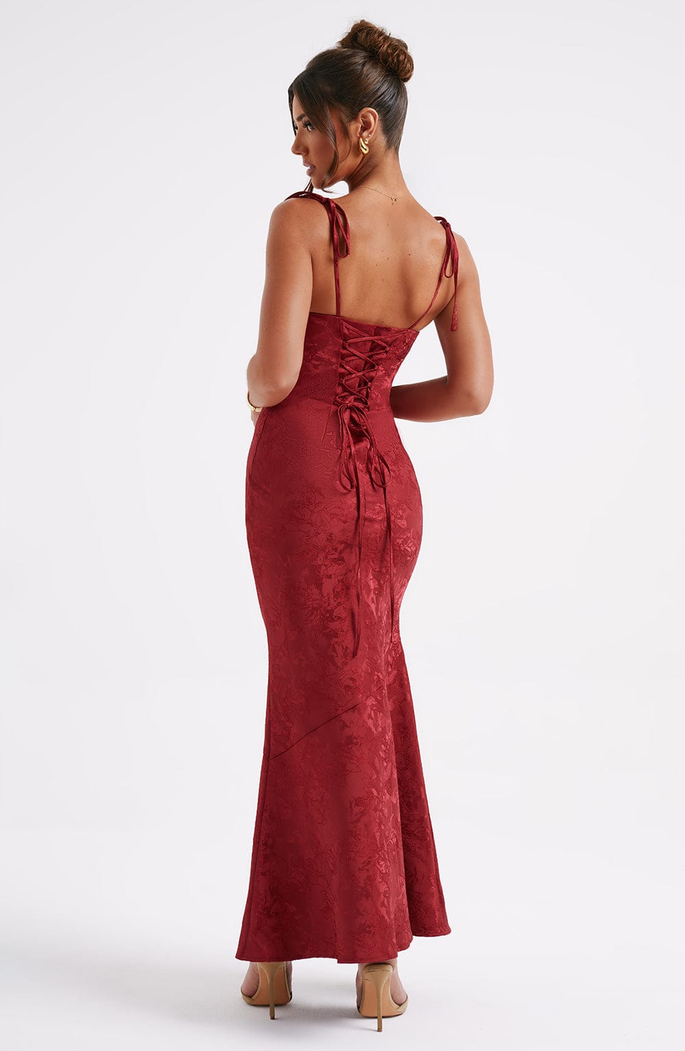 WHITNEY MAXI DRESS IN RED - ELEGANT A-LINE